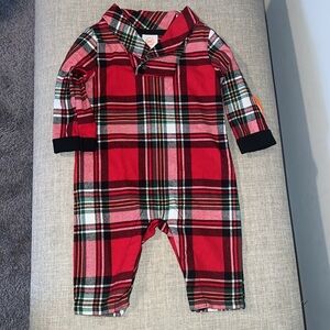 NWT Wonder Nation plaid bottom snap onesie with collar size 3-6 mos